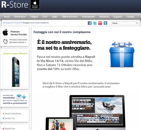R-Store anniversario Apple Premium Reseller Napoli