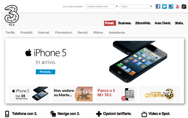 h3g lancio iphone 5 italia notte bianca