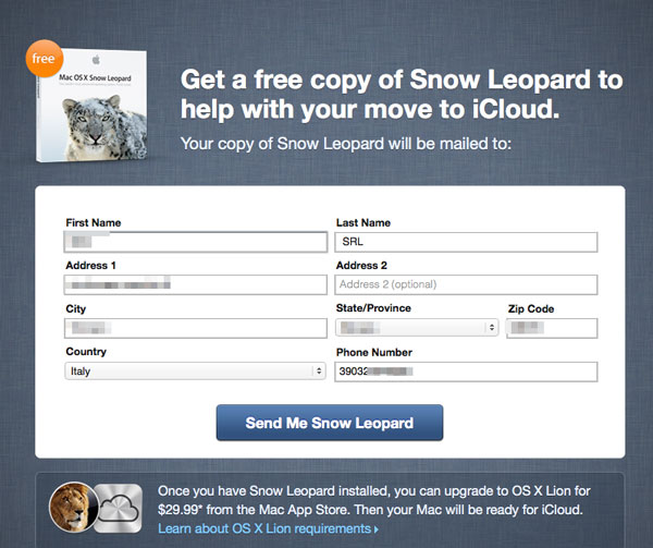 free snow leopard promo form