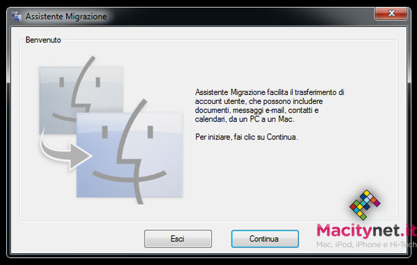 Asssistente Migrazione su Windows 7