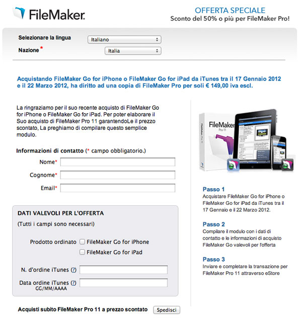 FileMaker pro offerta icon