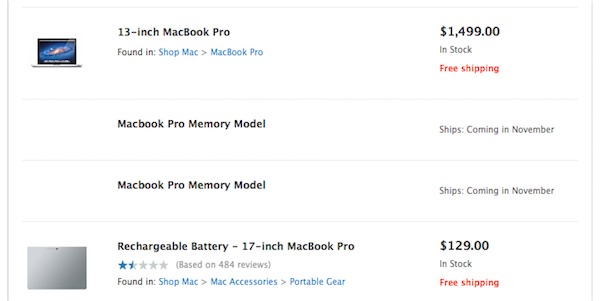 MacBook Pro - tracce su Apple Store online ITA