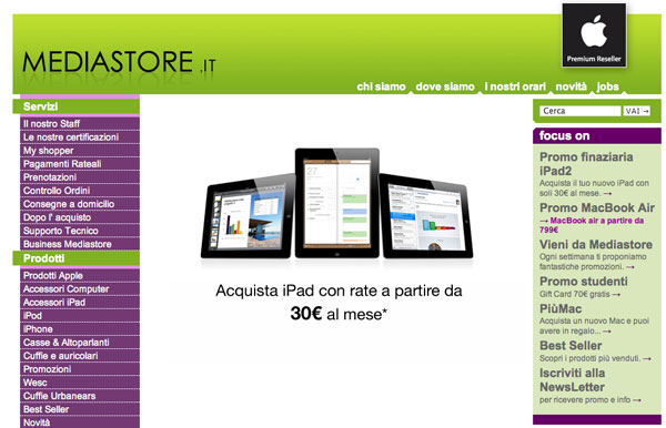 Mediastore Più iPad per tutti - Milano