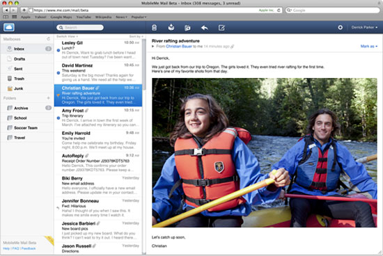 MobileMe Mail web app new beta