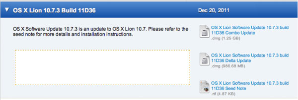 OS X 10.7.3 beta 20 dicembre 2011