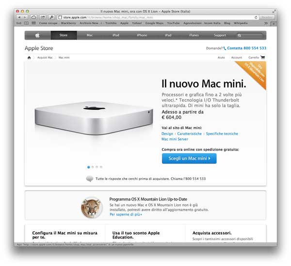 Apple store schermata mac mini 