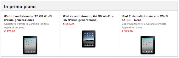 iPad 2 e MacBook Air scontati nei ricondizionati Apple Store