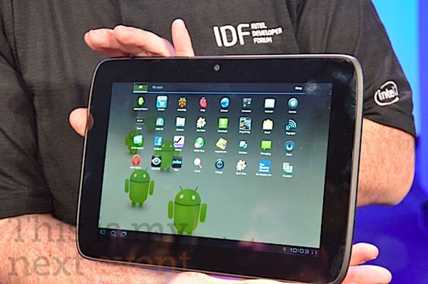 Tablet prototipo Intel con Atom Medfield e Android Honeycomb