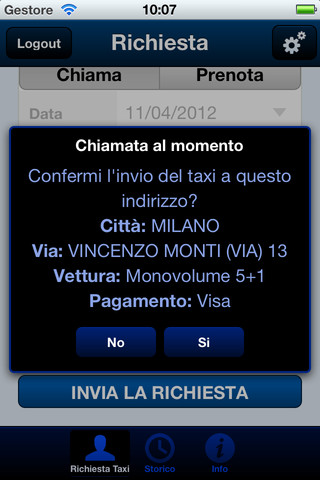 TaxiMilano per iPhone