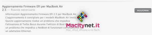 Aggiornamento EFI per MacBook Air 2012