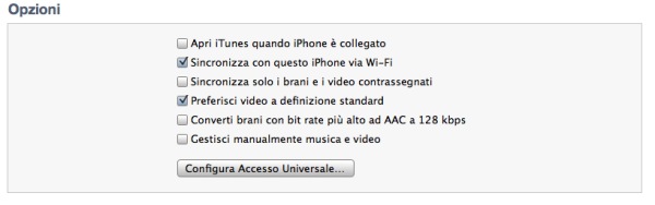 itunes sincronizzazione wireless