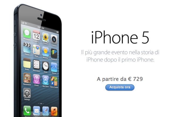 iPhone 5 su Apple Store online italia