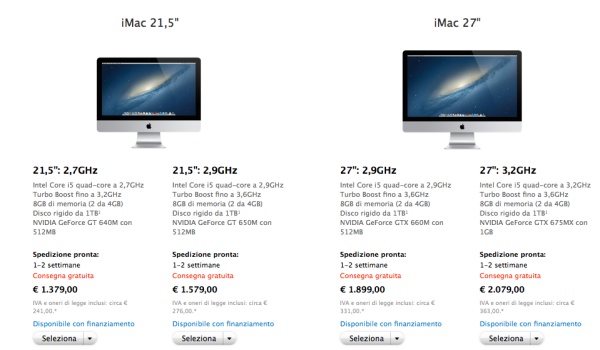 imac tempi consegna