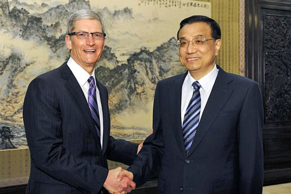 Tim Cook incontra il vice premier cinese Li Keqiang