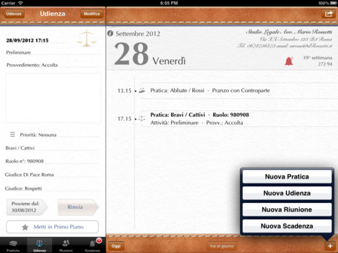 Agenda Dell'Avvocato per iPad