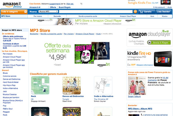 Amazon lancia MP3 Store e Cloud Player in Italia