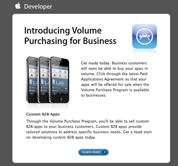 App Store Volume Puchasing for Business