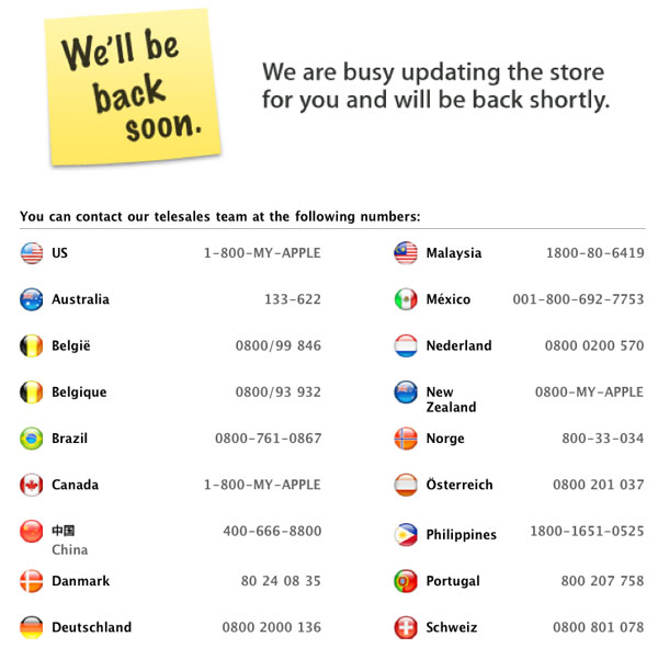 Apple Store fuori servizio