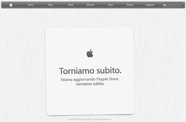 Apple Store offline chiuso