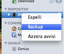 backup prima di iOS 4