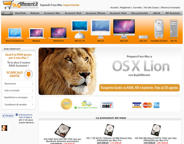 BuyDifferent - offerte upgrade Lion - 
