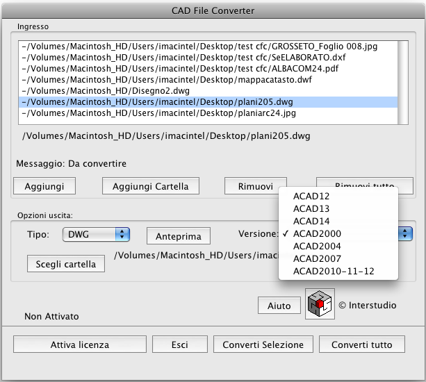 Cad file converter DWG DXF PDF per Mac e PC
