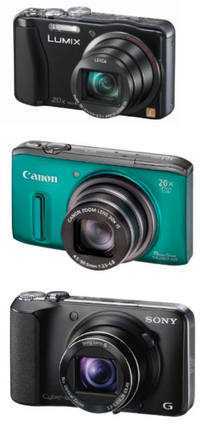 Panasonic Lumix TZ30, Canon Powershot SX260, Sony Cybershot DSC-HX10V
