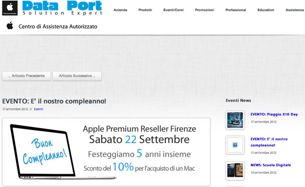 Compleanno Data Port Firenze Apple Premium Reseller