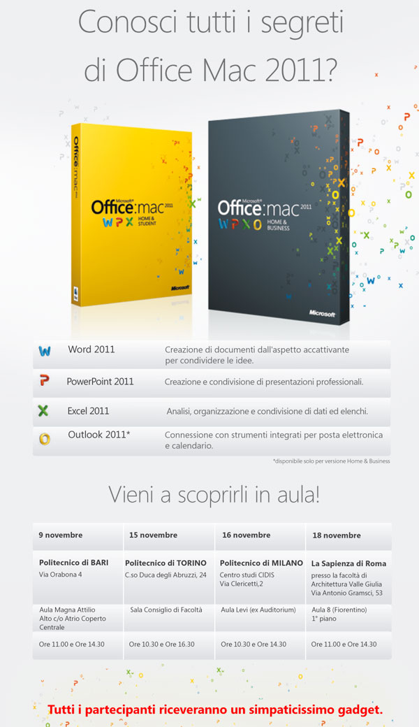 Microsoft Office 2011 per Mac