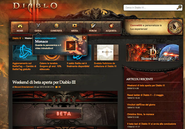 Diablo III beta aperta gratuita 