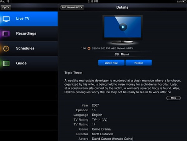 Elgato EyeTV 1.2.3 per iOS