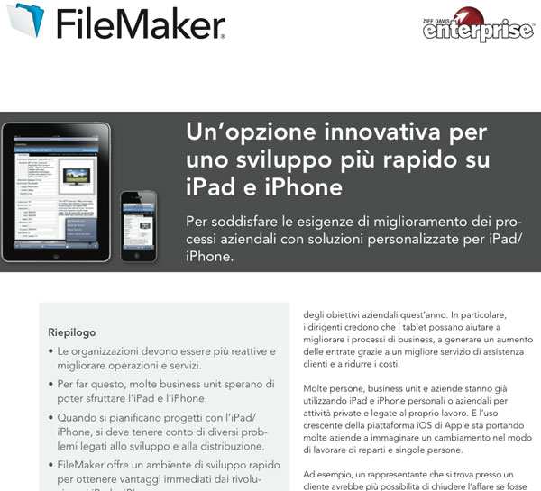 FileMaker kit sviluppo ios