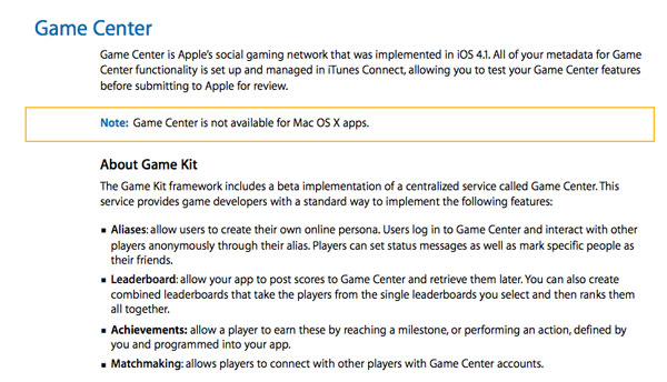 Mac App Store - no Game Center