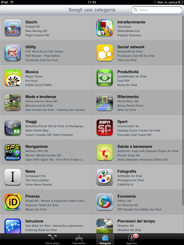ipad app store ita categorie