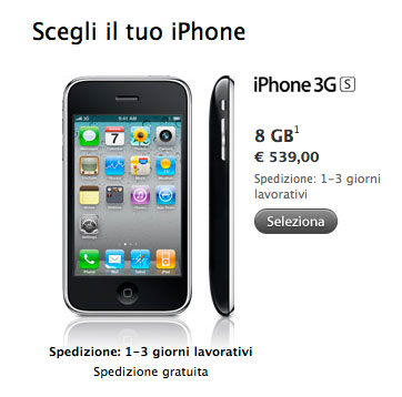 iphone 3gs consegna