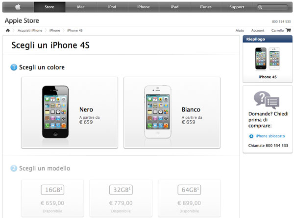 Apple Store online iPhone 4S