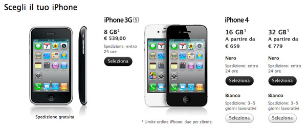 Apple Store online iPhone 4 bianco