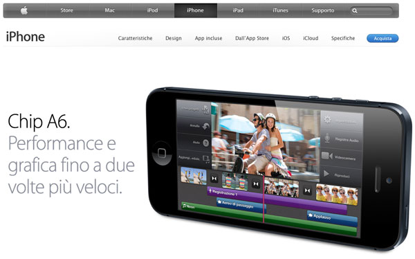 iPhone 5 sito web apple