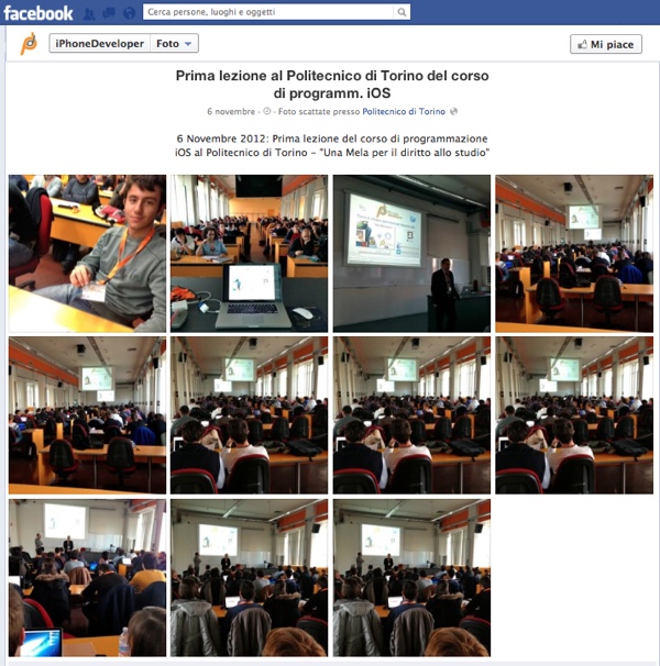 Facebook di iPhoneDeveloper Politecnico Torino