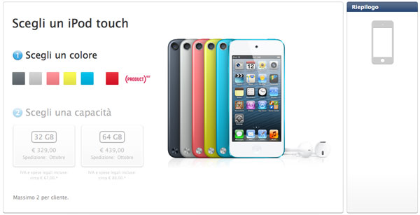 nuovi iPod touch apple store online 