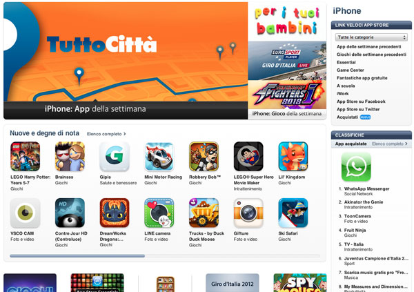 App Store sezione giochi
