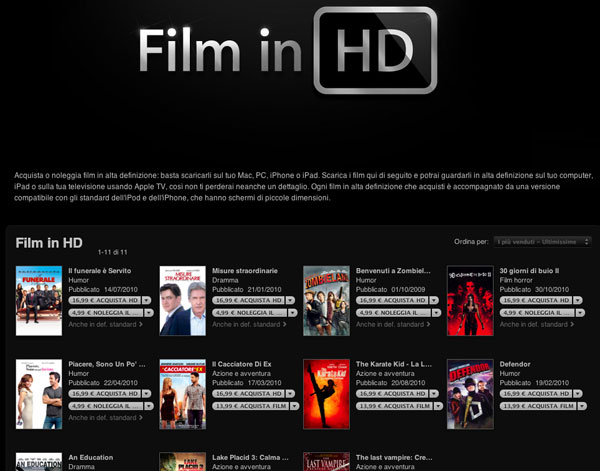 iTunes film in HD