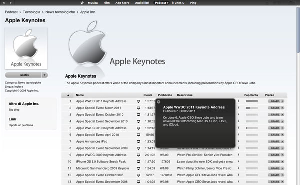 Apple Keynote WWDC 2011