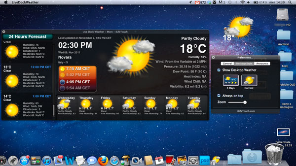 Live Dock Weather per Mac