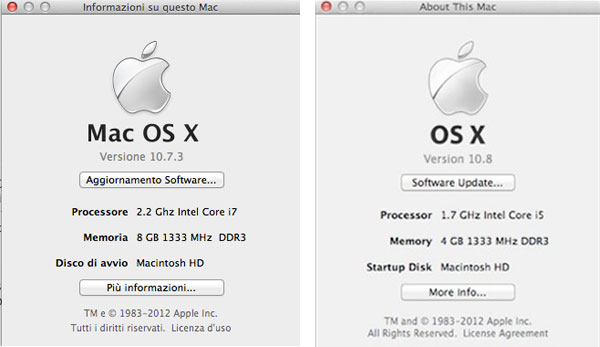 Mac OS X e OS X Mountain Lion