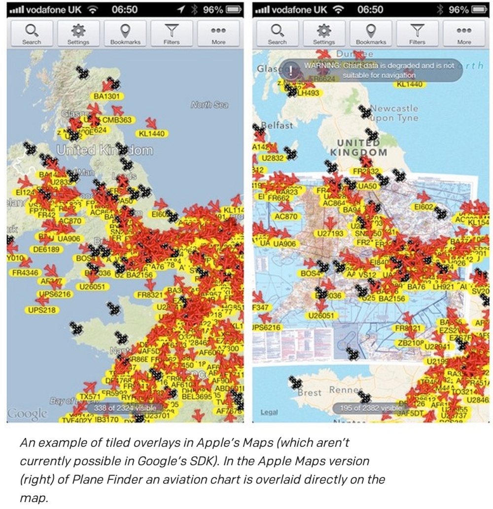 Mapkit di Apple contro Google Maps SDK