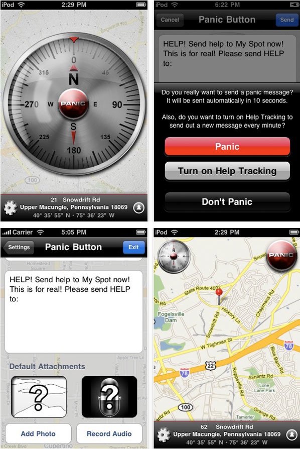 My Spot salvavita gratuito per iPhone/touch screenshots