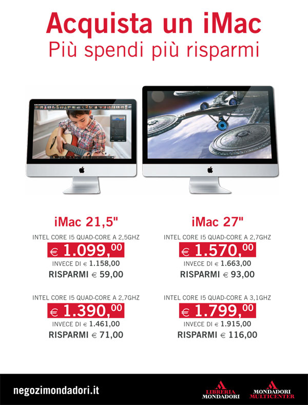 Negozi Mondadori promozione iMac 