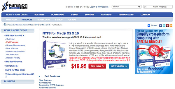 NTFS paragon sito