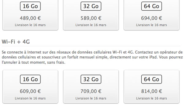 Nuovo iPad francia LTE